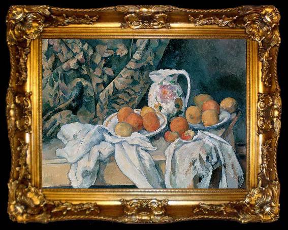 framed  Paul Cezanne Still Life with a Curtain, ta009-2